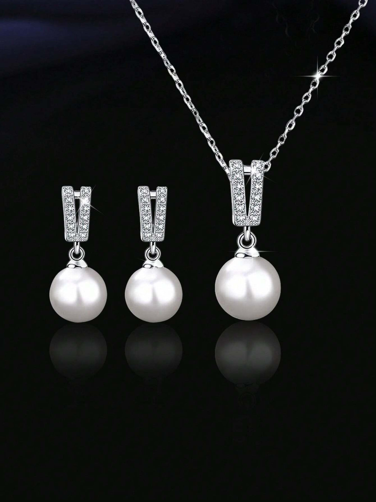 FOREVER QUEEN S925 Sterling Silber Süßwasserperlen-Ohrringe Perlenkette Perlschmuck Set, Geschenk für Mutter, Geschenke für Mama, Hochzeits-Brautschmuck, Geschenk zum Muttertag