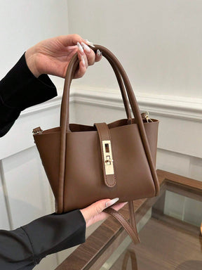 Neue AUREA Modische PU-Handtasche für Damen, einfarbig, vielseitige Umhängetasche mit kleiner Geldbörse