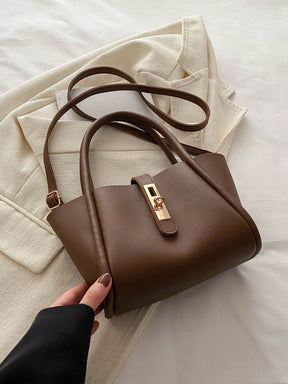 Neue AUREA Modische PU-Handtasche für Damen, einfarbig, vielseitige Umhängetasche mit kleiner Geldbörse